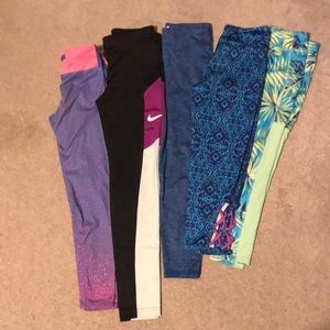 Lot of 5 pairs Girls active pants/Capri